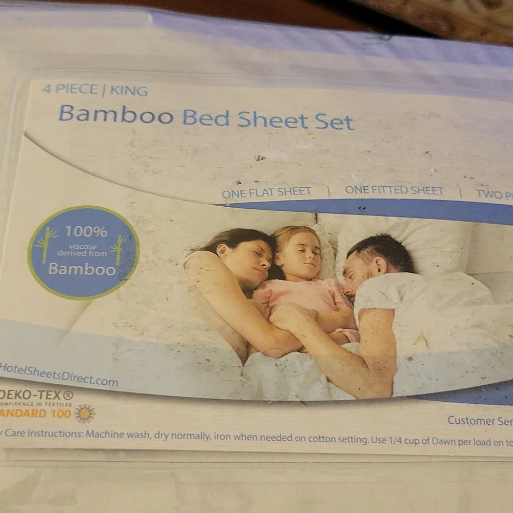 Hotel Sheets Direct 100% bamboo 4 pc sheet pillowcase set King Dark Gray New…